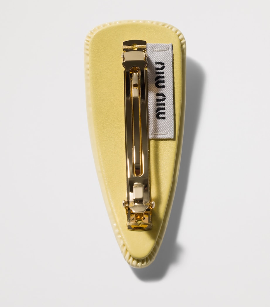 Miu Miu Patent Leather Logo Hair Clip Image 2