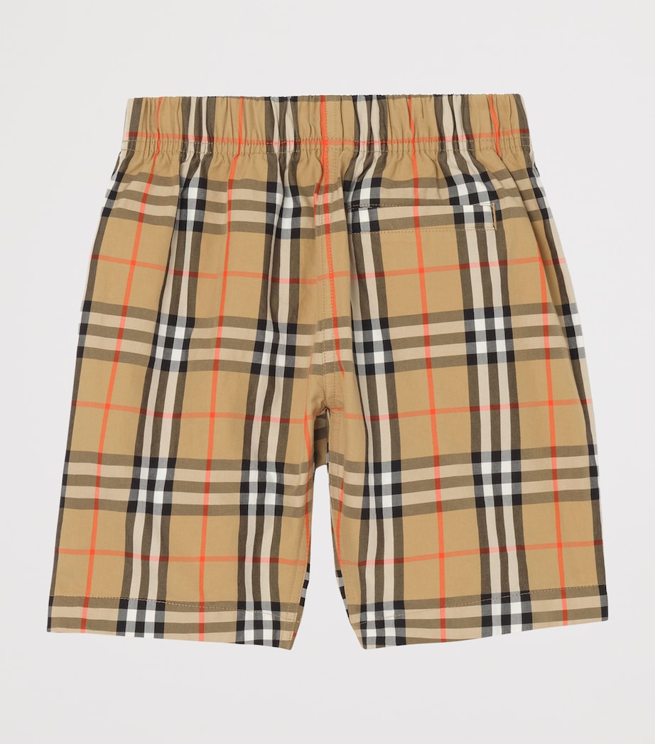 Burberry Kids Cotton Check Cargo Shorts (4-12 Years) Sand Ip Check Image 2
