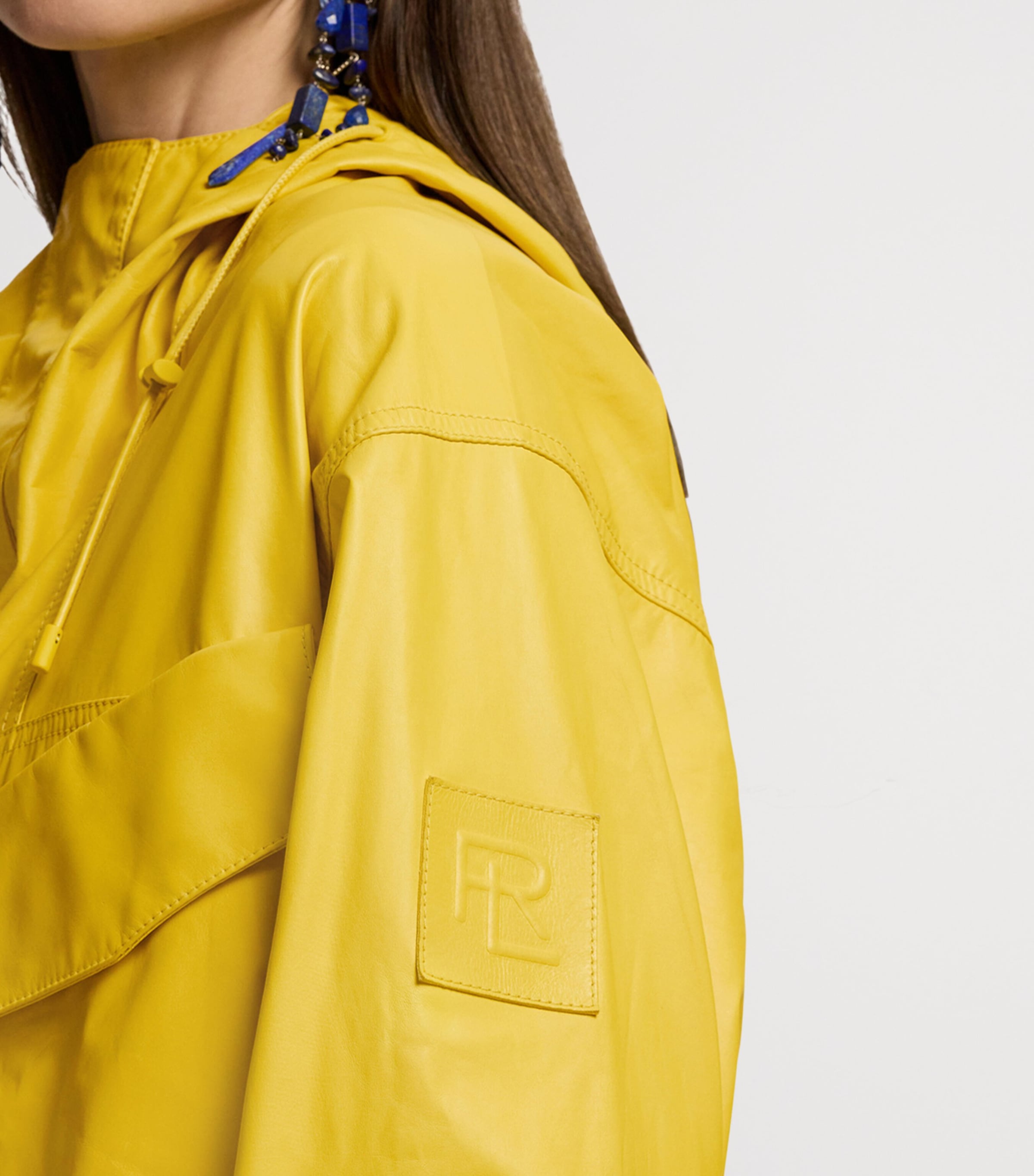 Ferra Cropped Calfskin Jacket YELLOW Image 11