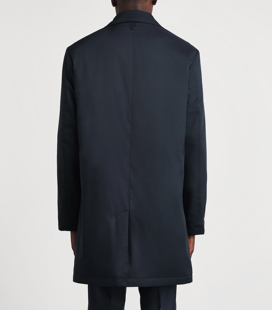 Canali Mens Technical Car Coat Navy Image 5