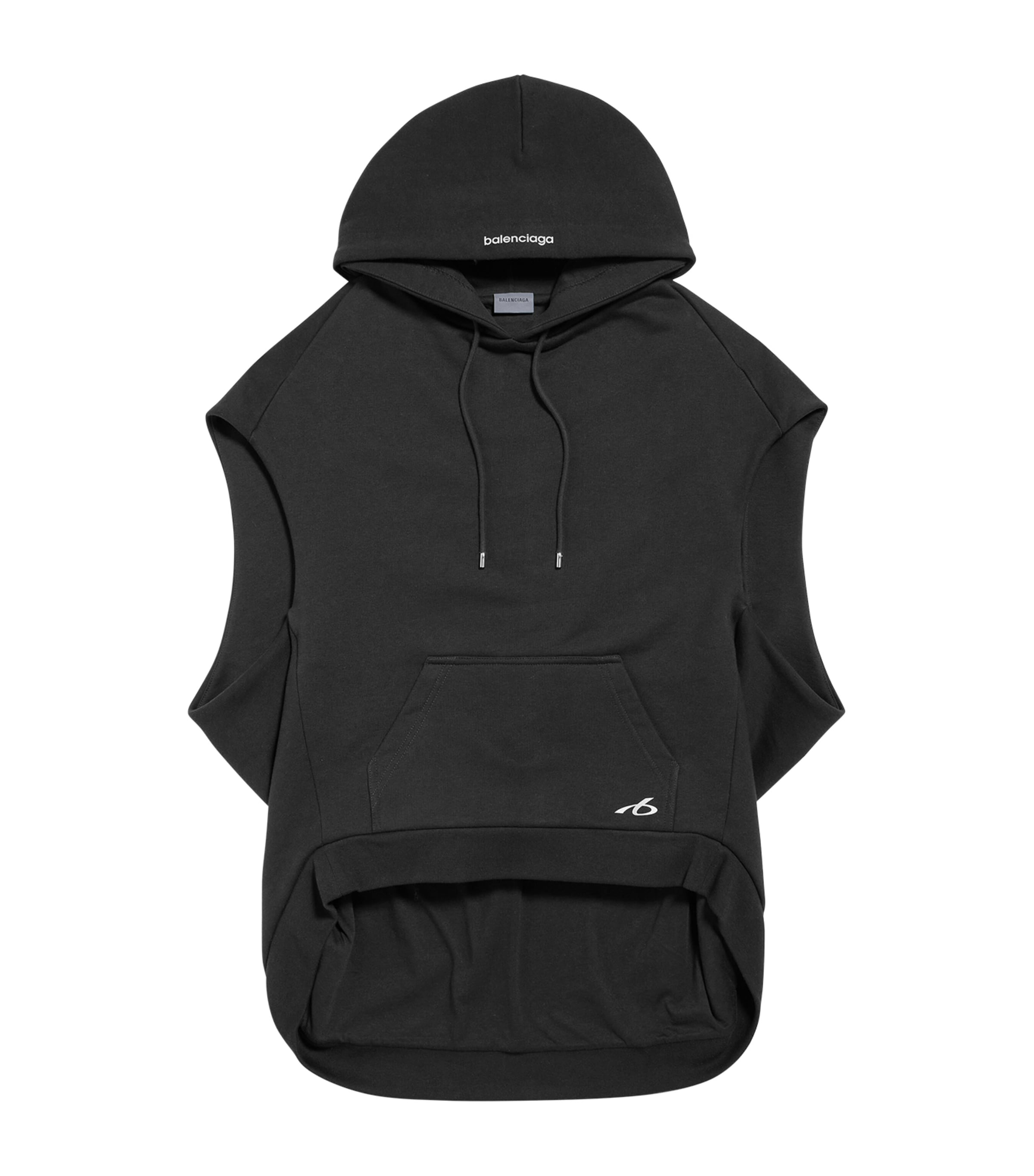 トップス BALENCIAGA 3B Sports Sleeveless Hoodie Balenciaga Black Cotton Sleeveless Hoodie | Harrods US