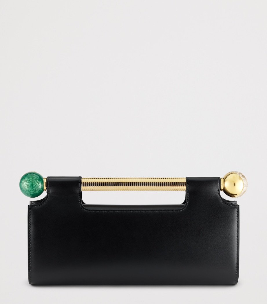 Bvlgari Leather Tubogas Sphere Clutch Bag Black Image 2