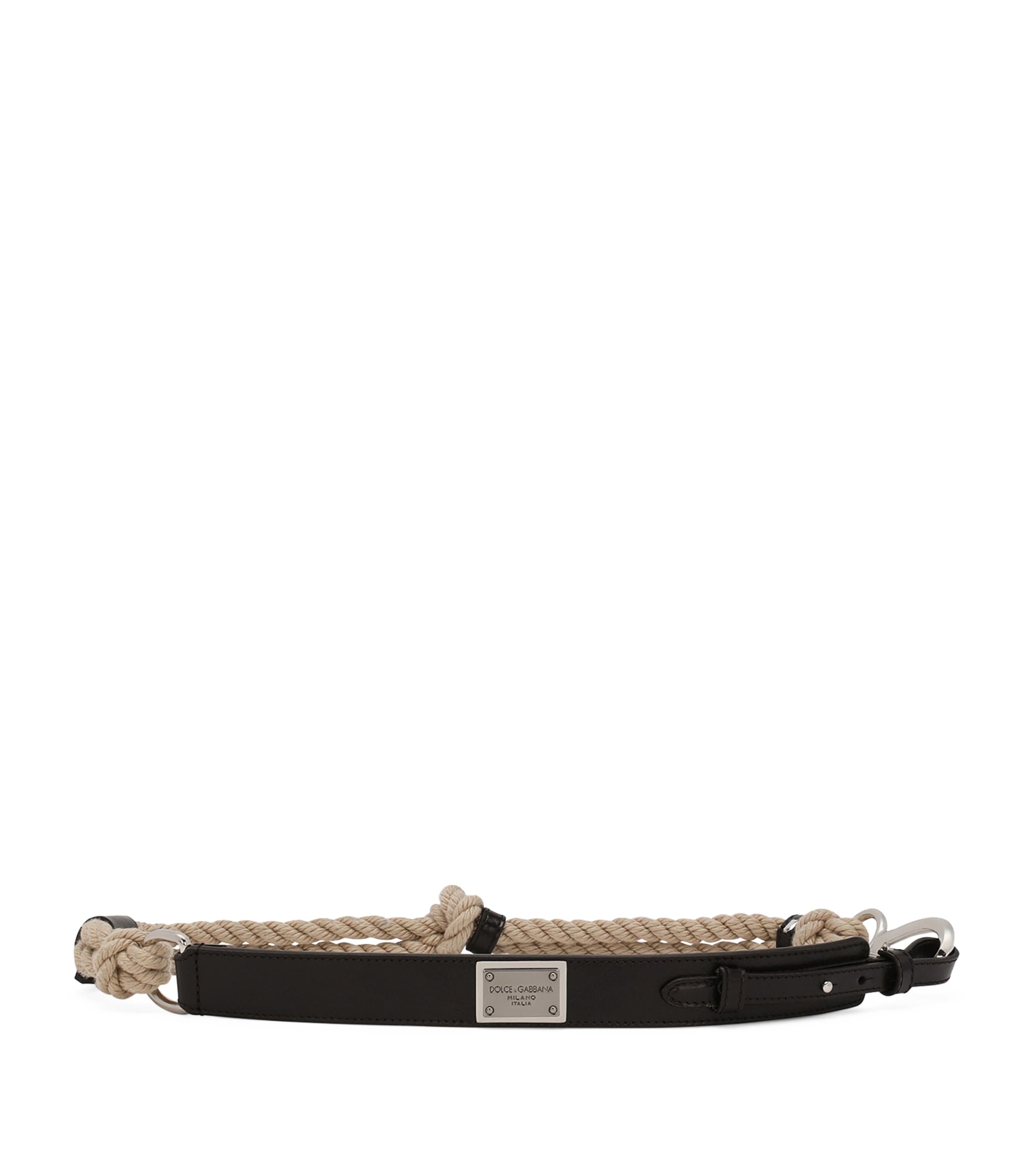 Dolce & Gabbana Logo-plaque Leather Belt In Brown