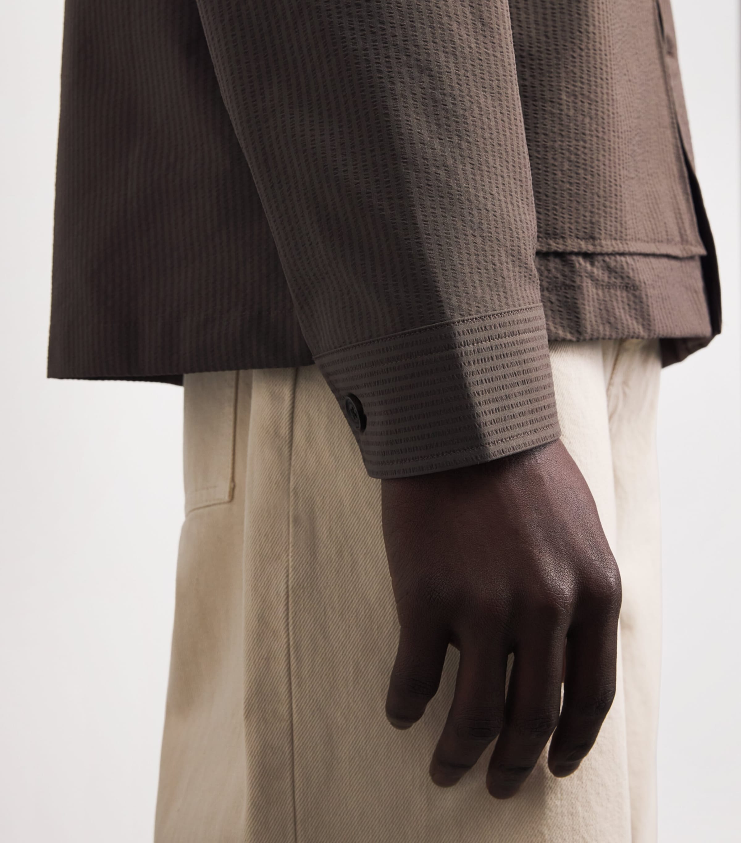 NN07 Mens Seersucker Blaze Overshirt Mable Husk Image 3