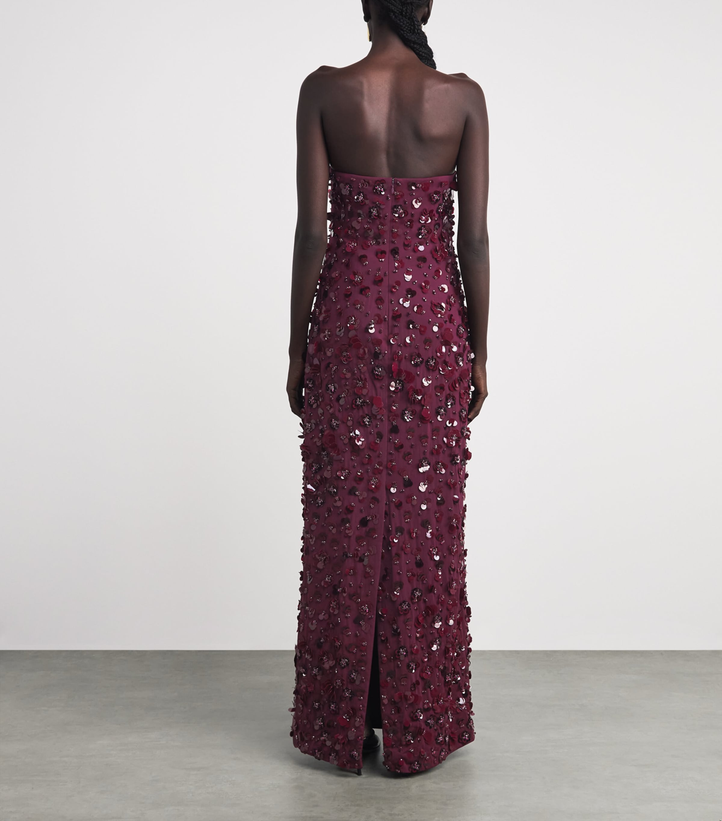 Simkhai Womens Floral Appliqué Serafina Gown Fig Image 4