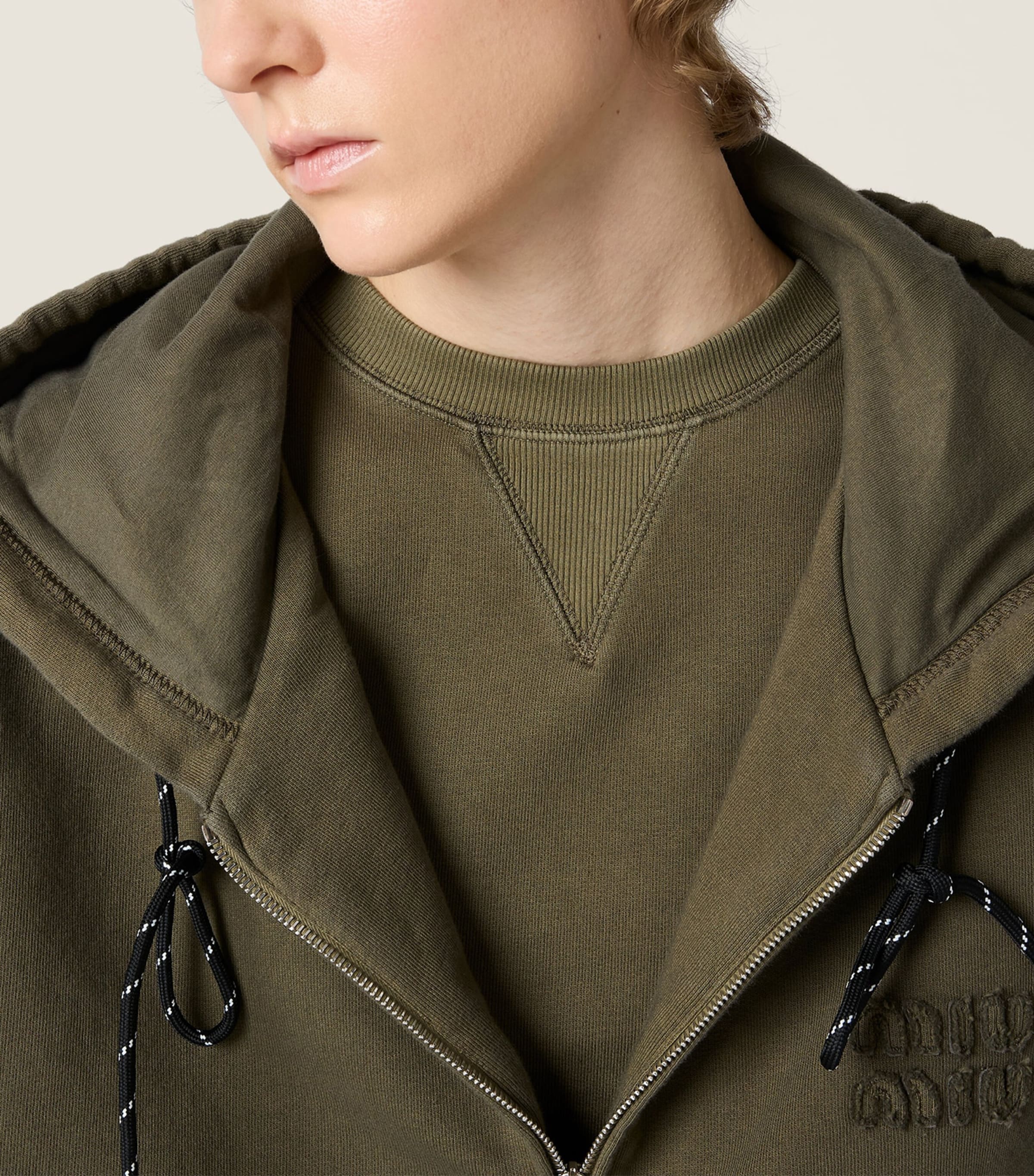 Miu Miu Womens Cotton Oversized Hoodie Image 5