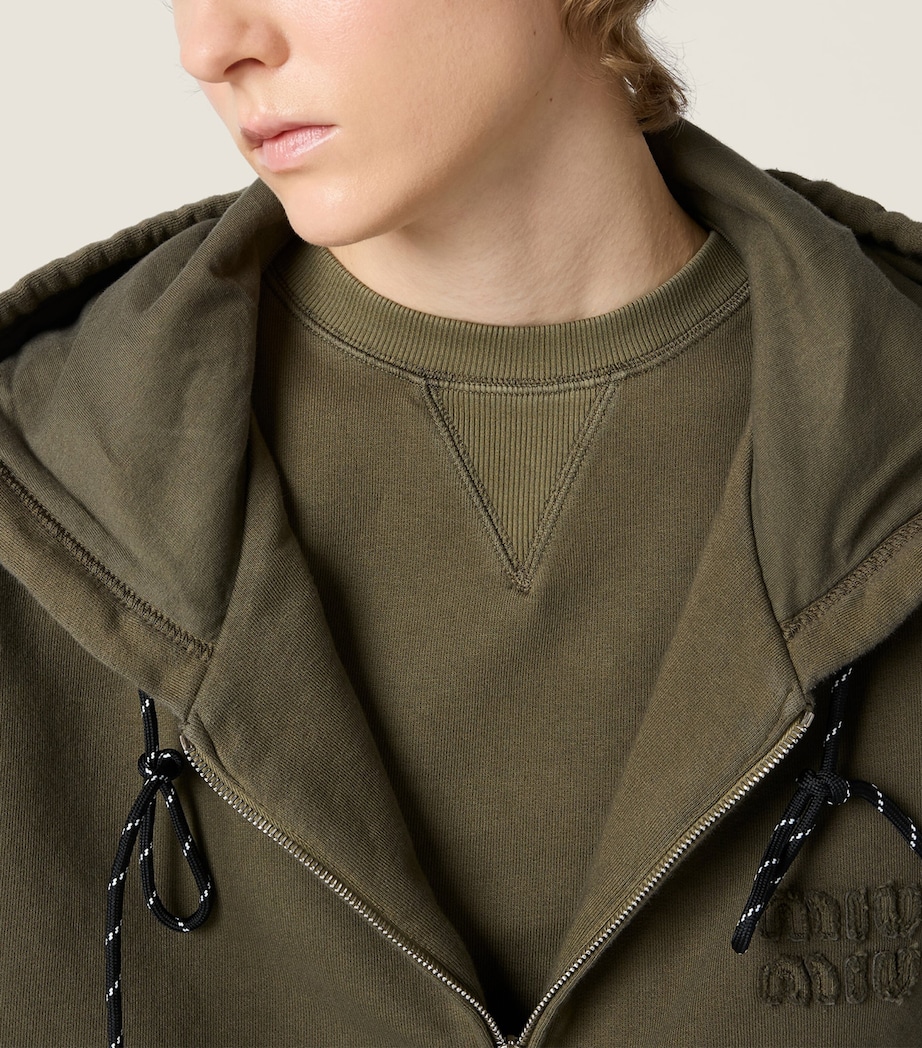 Miu Miu Womens Cotton Oversized Hoodie Image 5