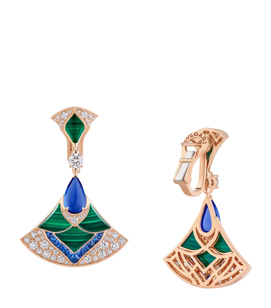 Bvlgari Rose Gold, Diamond and Sapphire Divas' Dream Drop Earrings Pink Gold Image 2