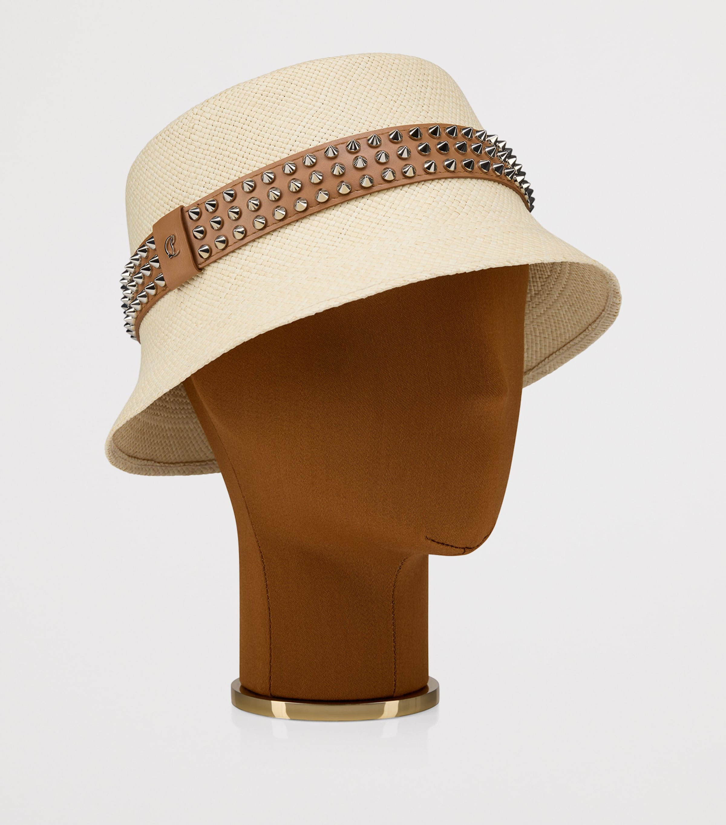 Leather-Trim Studded Bucket Hat 6370 Image 3