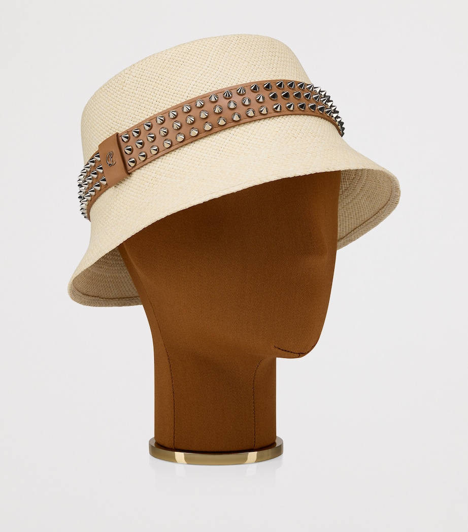 Leather-Trim Studded Bucket Hat 6370 Image 3