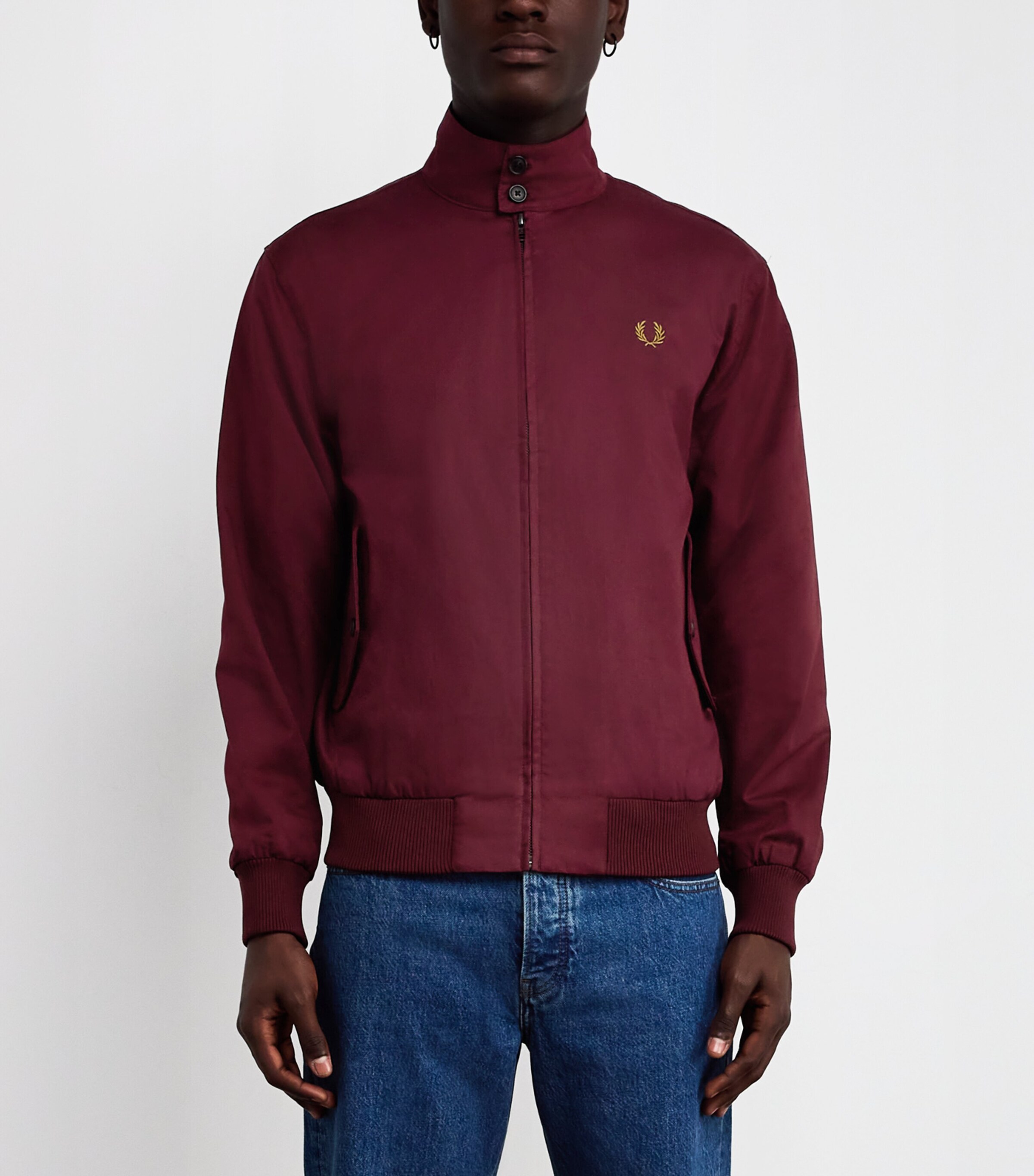 Cotton-Blend Harrington Jacket 597-OXBLOOD Image 3