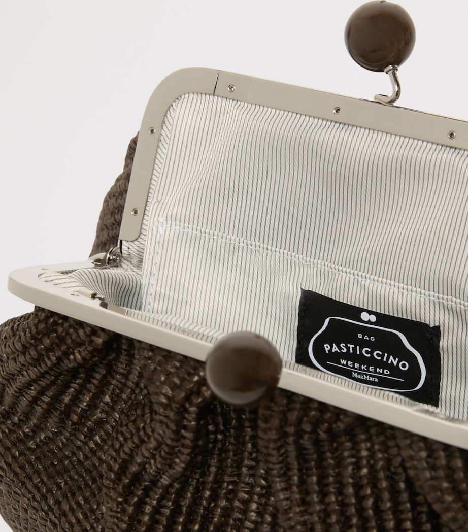 Weekend Max Mara Woven Pasticcino Clutch Bag Dark Brown Image 6
