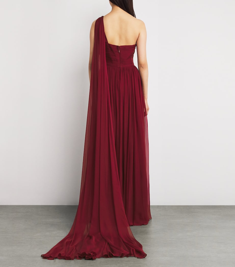 Silk Ruched Gown 191724 CABERNET Image 3