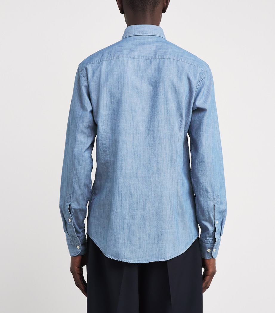 Denim Slim Fit Shirt 22 LIGHT BLUE Image 4
