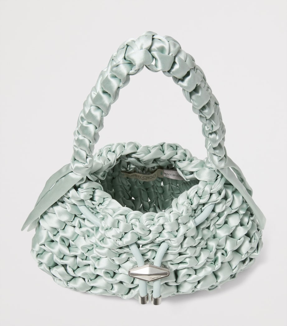 Small Satin Cinch Shoulder Bag LIGHT VERDE/ANTIQUE Image 5