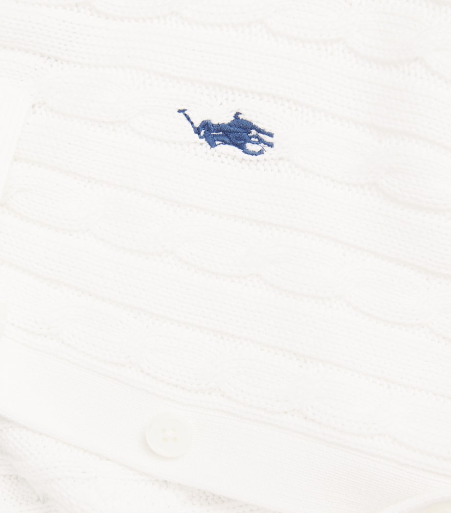 Cotton Cable-Knit Cardigan WHITE Image 5