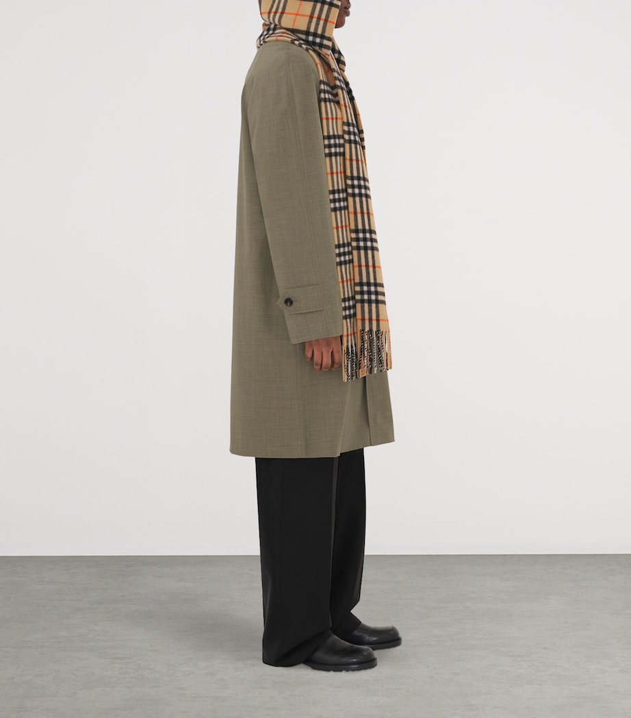 Cashmere Check Hooded Scarf SAND Image 5