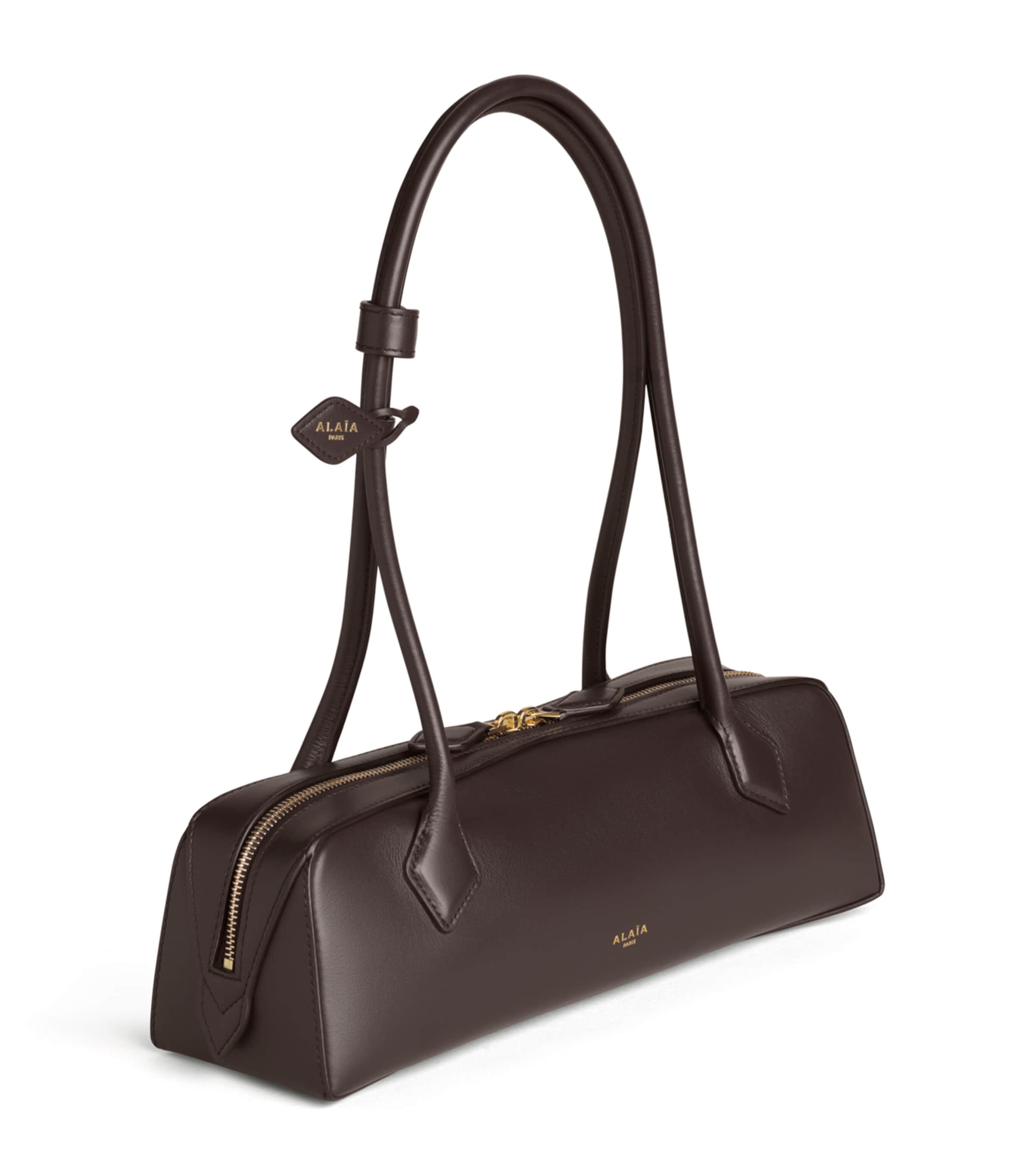 Alaïa Medium Leather Le Teckel Shoulder Bag Dark Brown Image 2