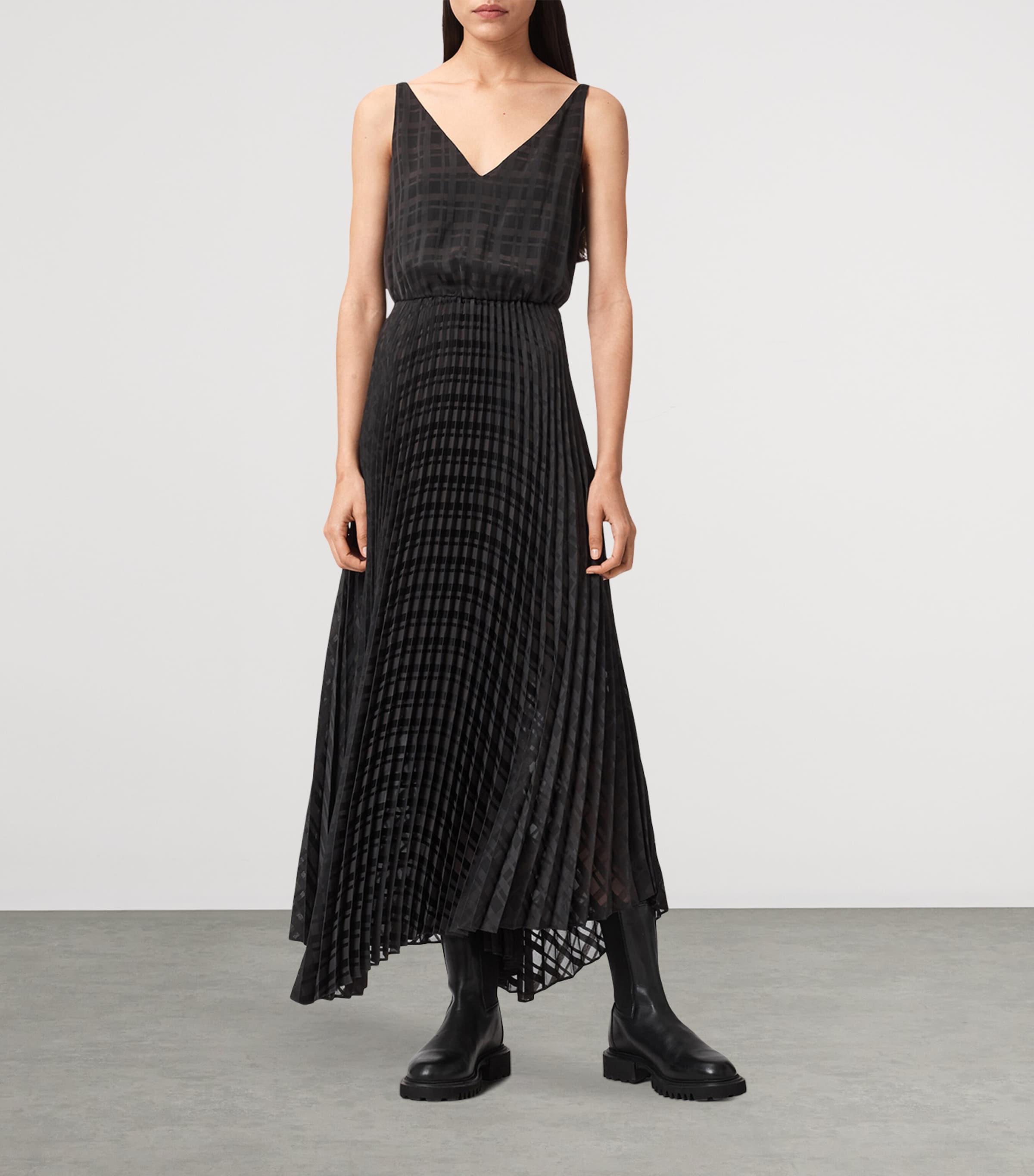 Pleated Sinead Sweater Dress BLACK Image 2