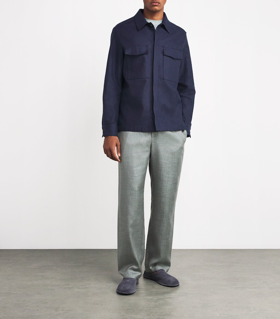 Cashmere-Silk-Linen Trousers 62634 SAGE Image 2