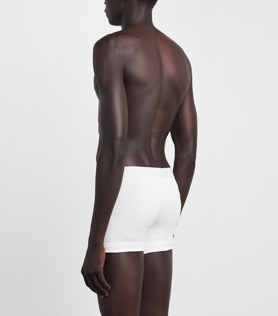 TOM FORD Mens Stretch-Cotton Logo Boxer Briefs (Pack of 2) White Image 3