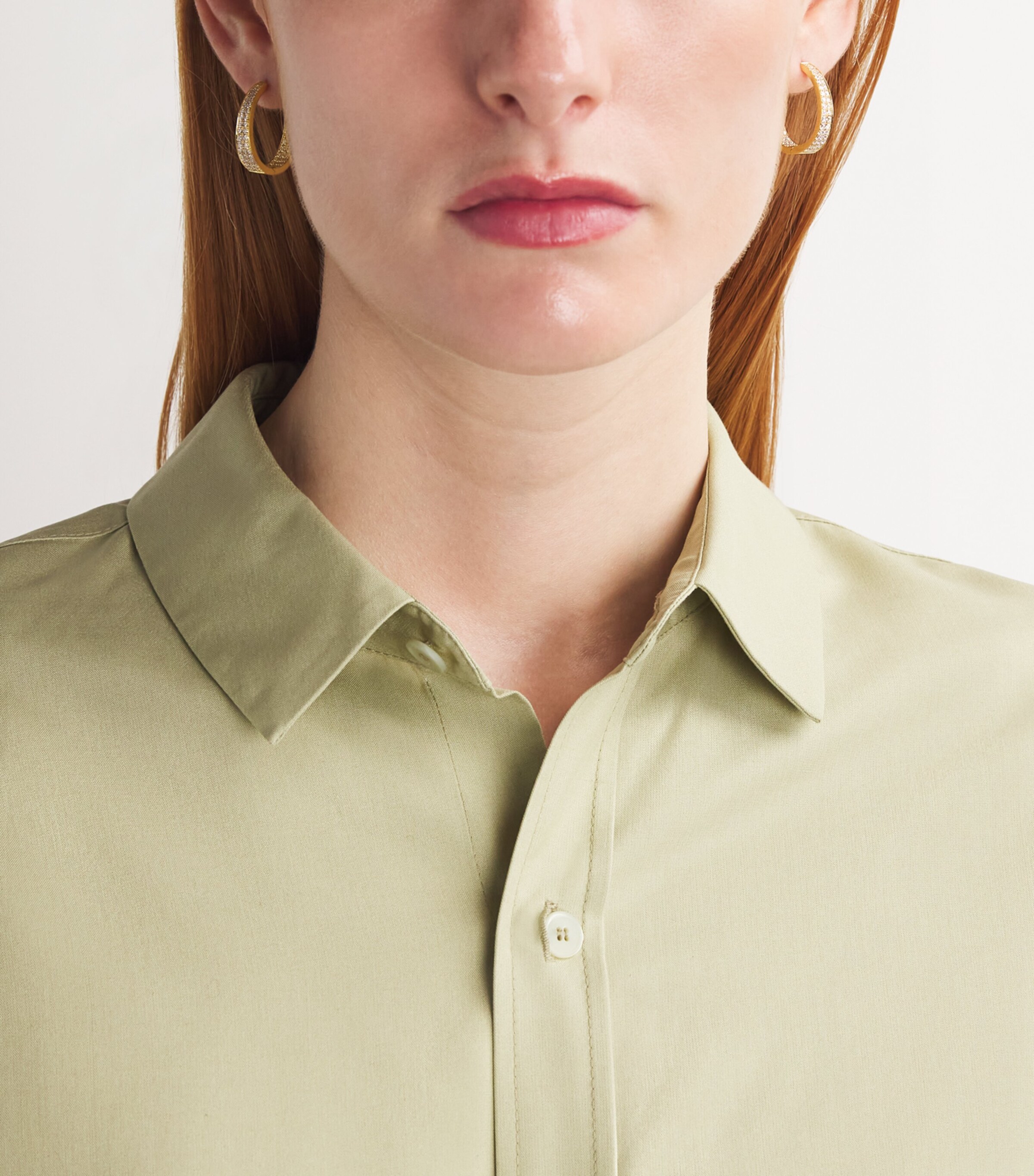 Yellow Gold and Diamond Hoop Earrings YELLOW GOLD Image 2