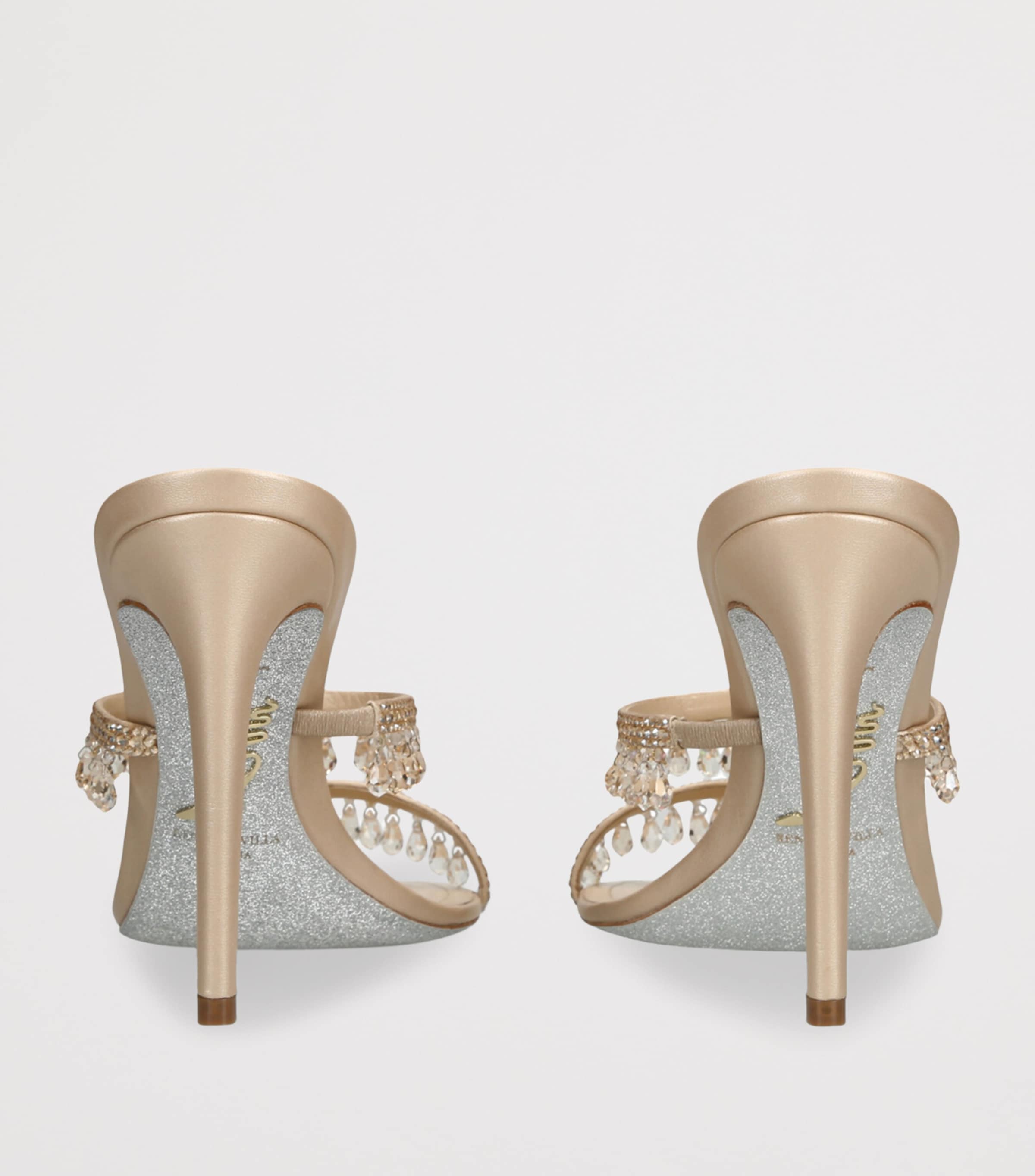 Embellished Chandelier Heeled Mules 105 BEIGE Image 2