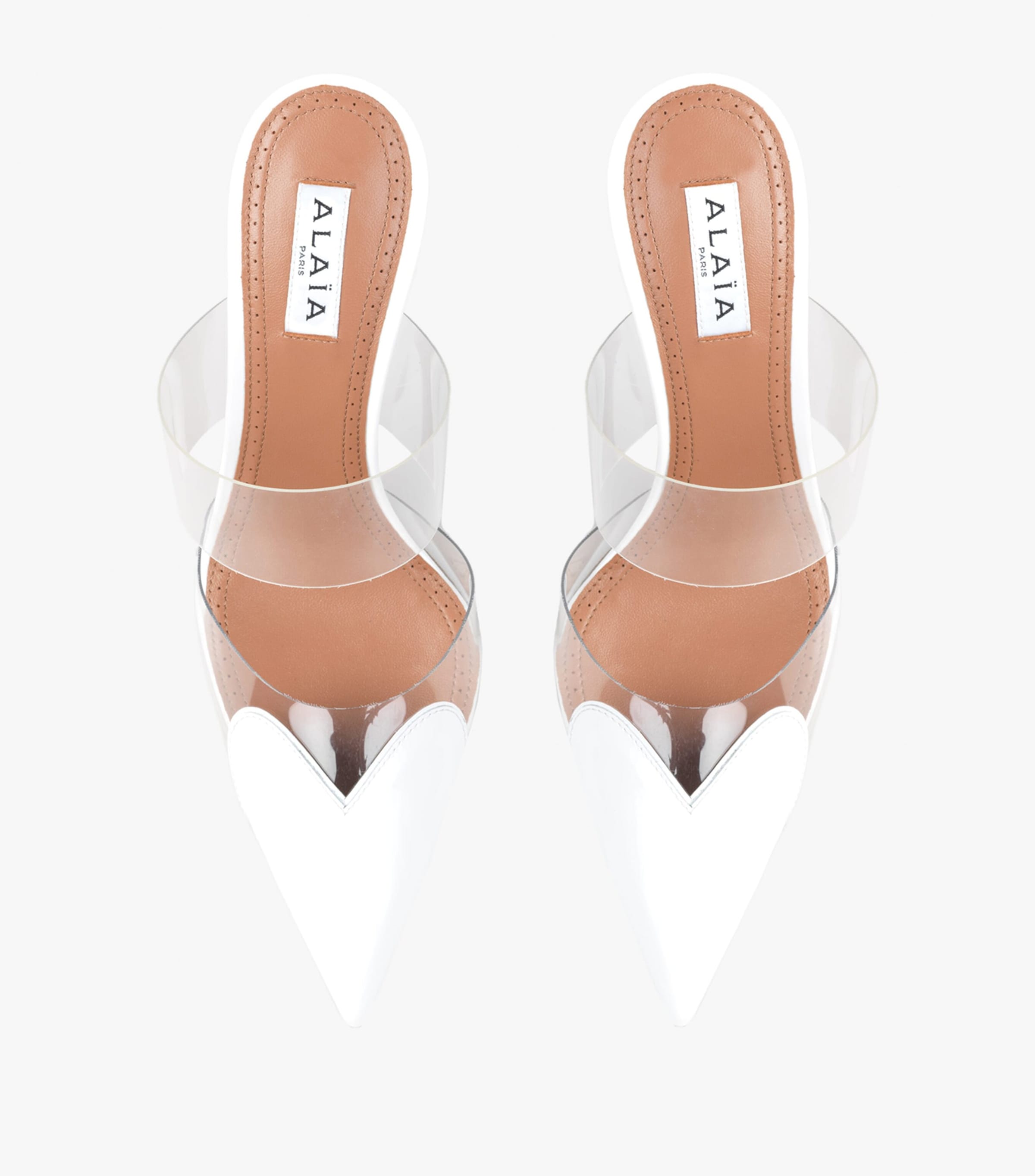 Patent Leather Le Coeur Mules 90 BLANC OPTIQUE Image 2