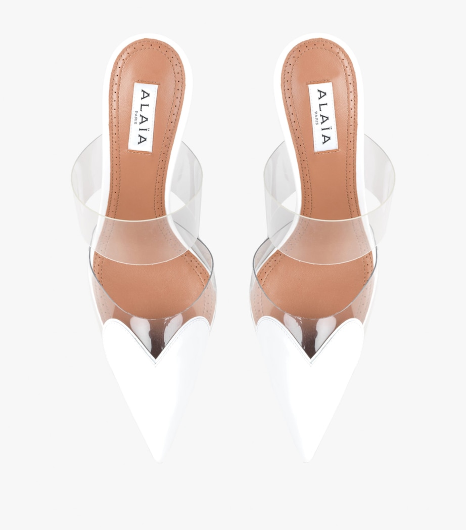 Patent Leather Le Coeur Mules 90 BLANC OPTIQUE Image 2