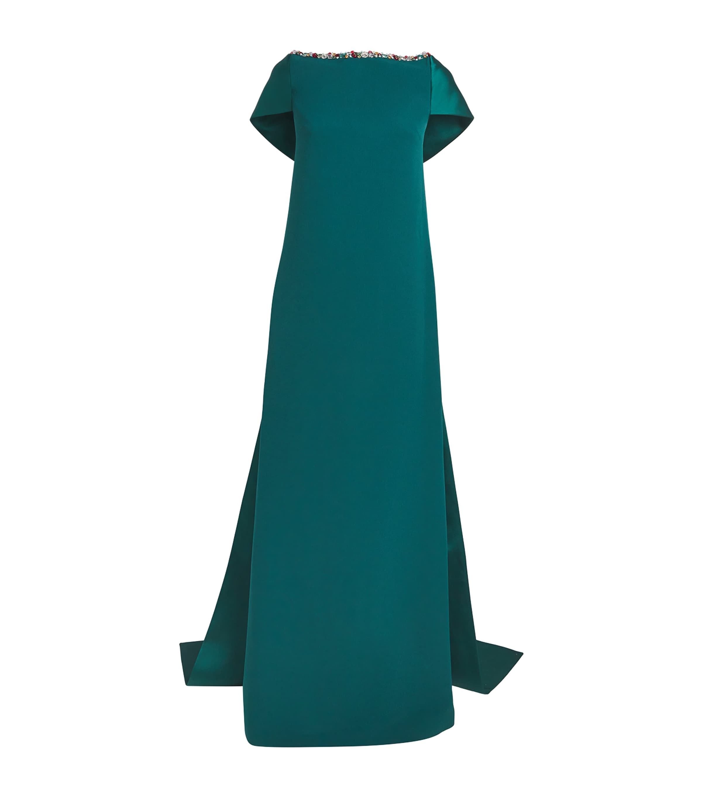 Safiyaa Green Satin Sallie Gown | Harrods US