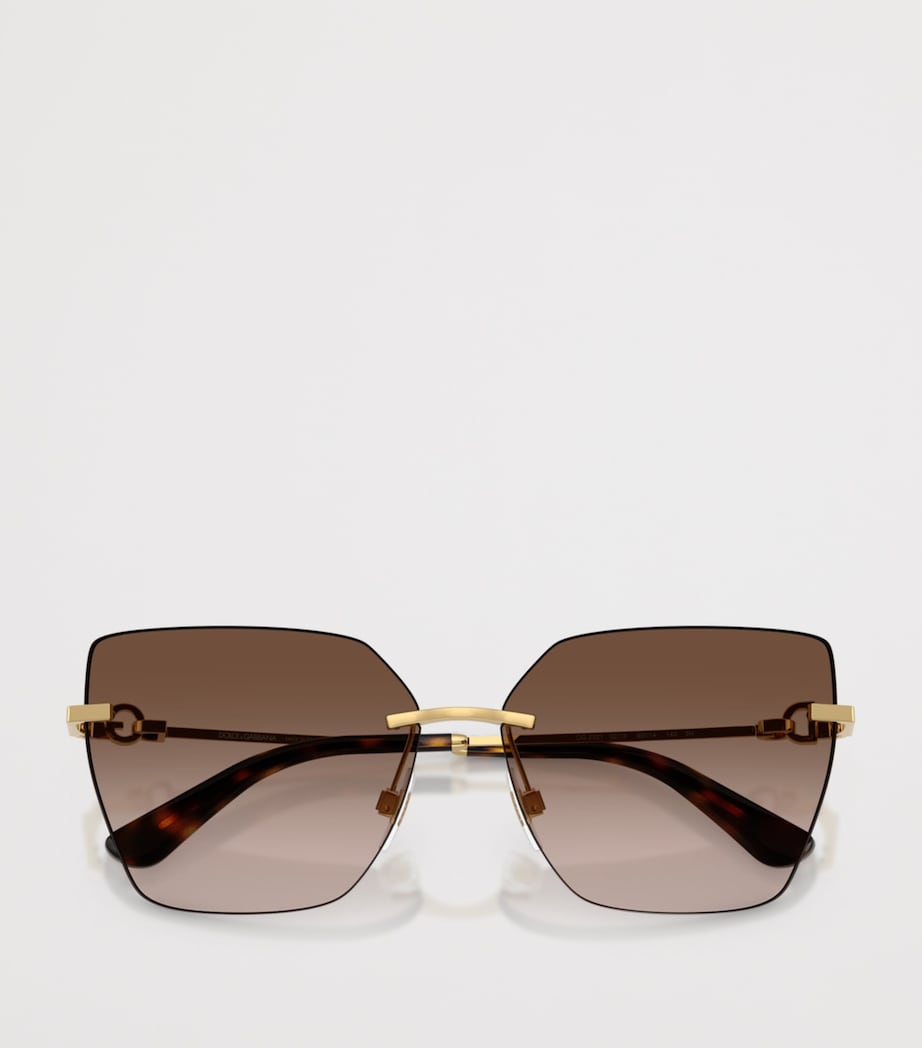 Dolce&Gabbana Metal Cat Eye Sunglasses Gold Image 5