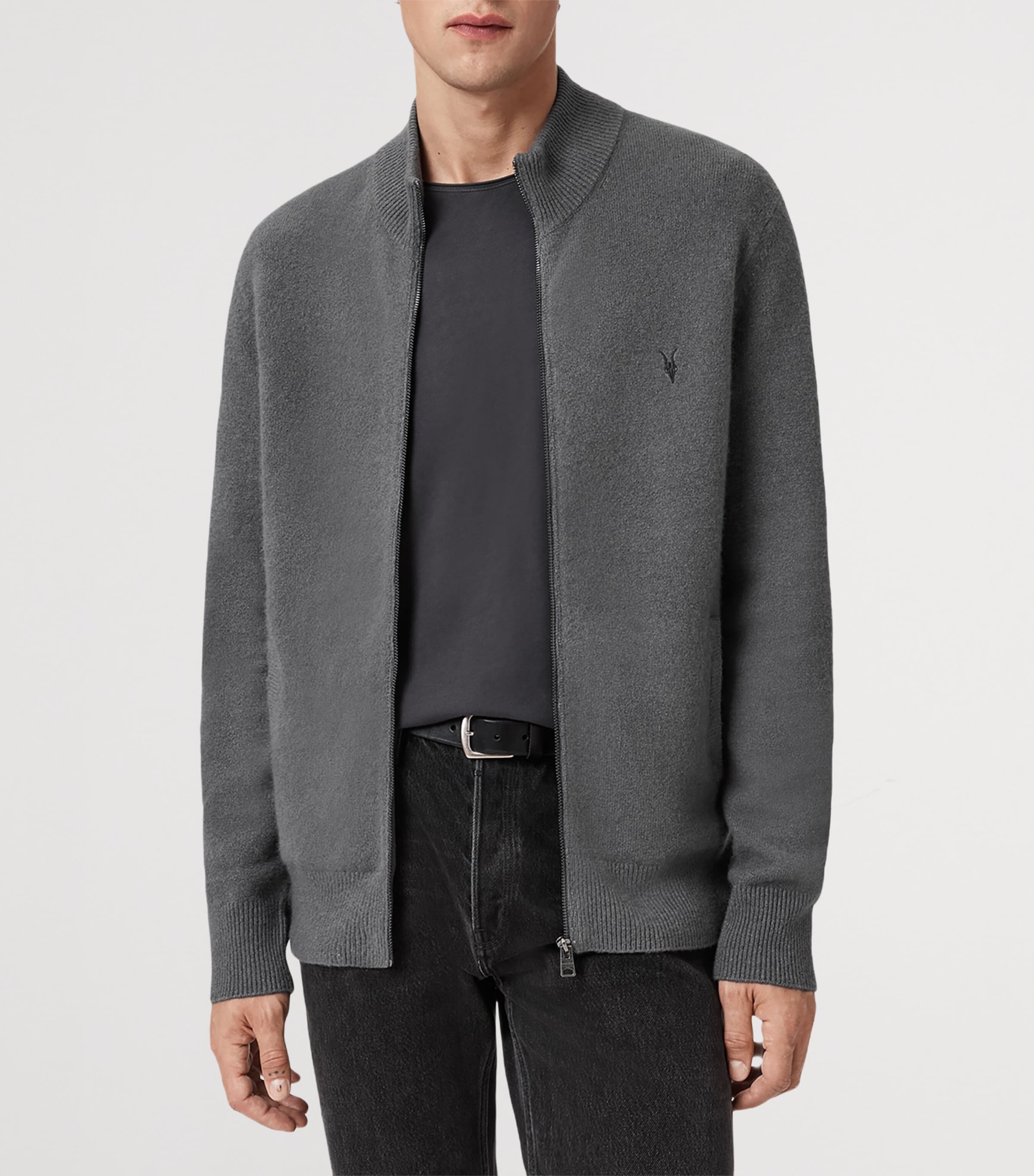 Statten Zip-Up Cardigan ASHER GREY Image 3