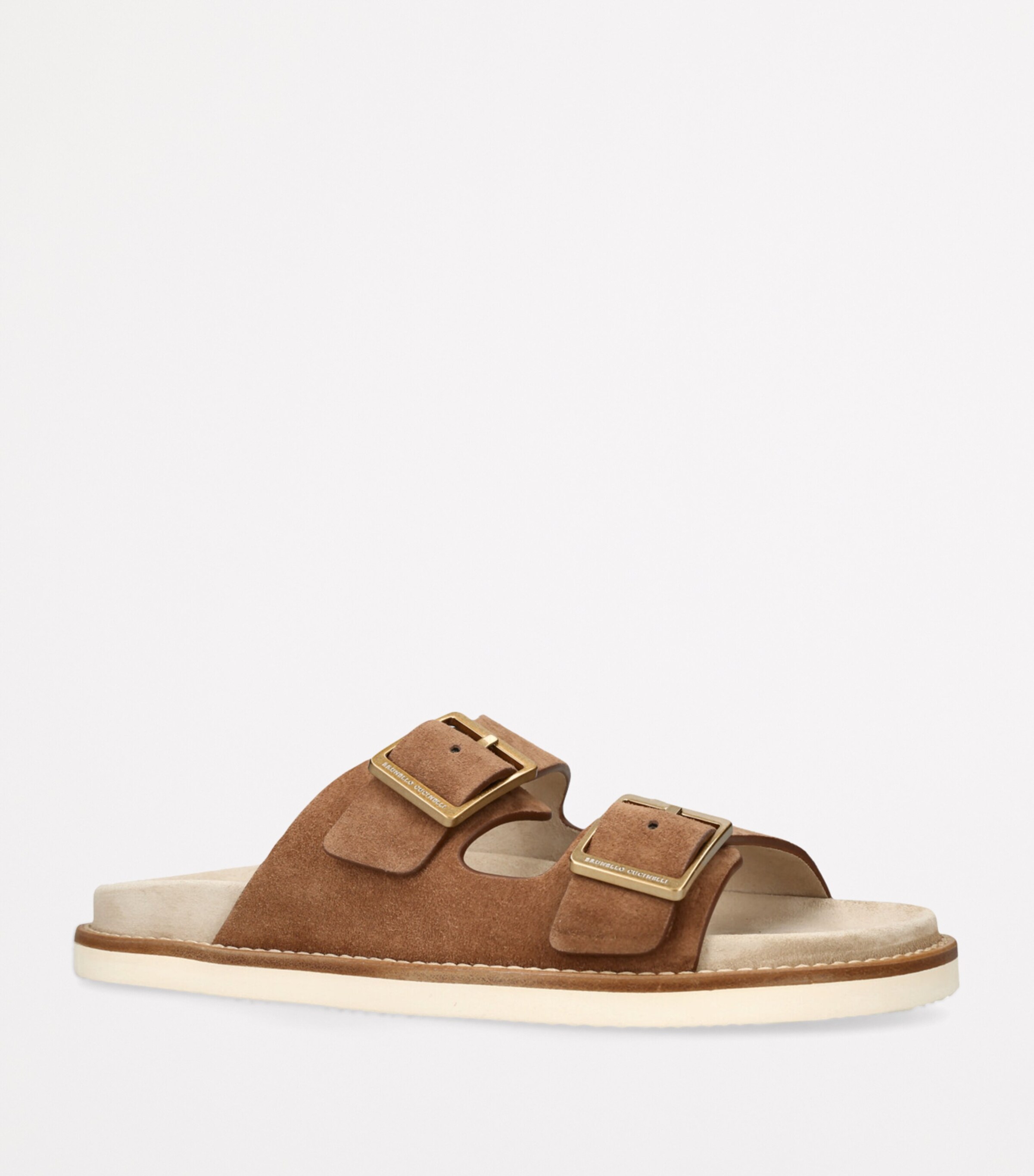 Suede Double-Strap Sandals MID BROWN Image 3