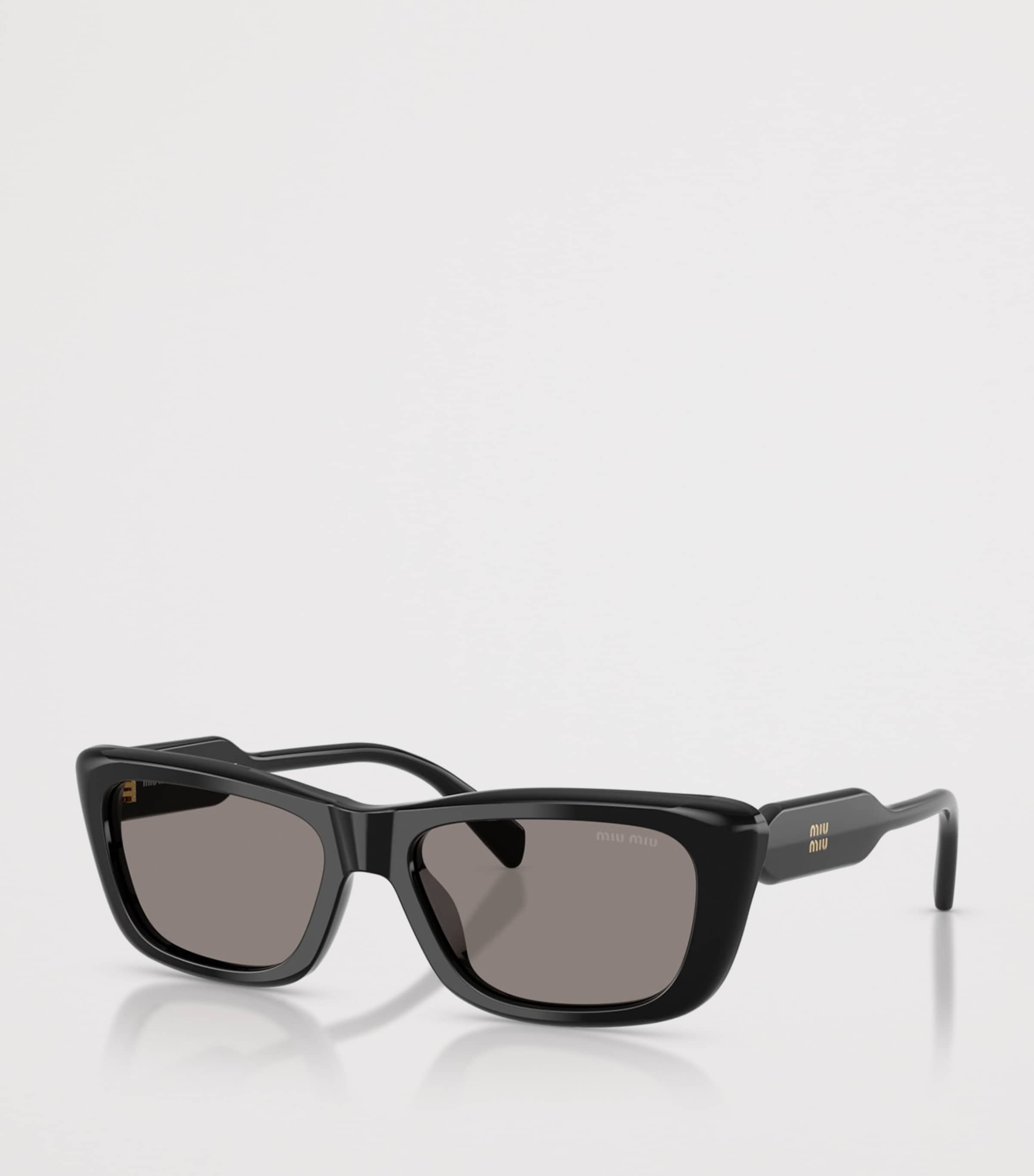 Miu Miu Acetate Rectangle Sunglasses Black Image 2