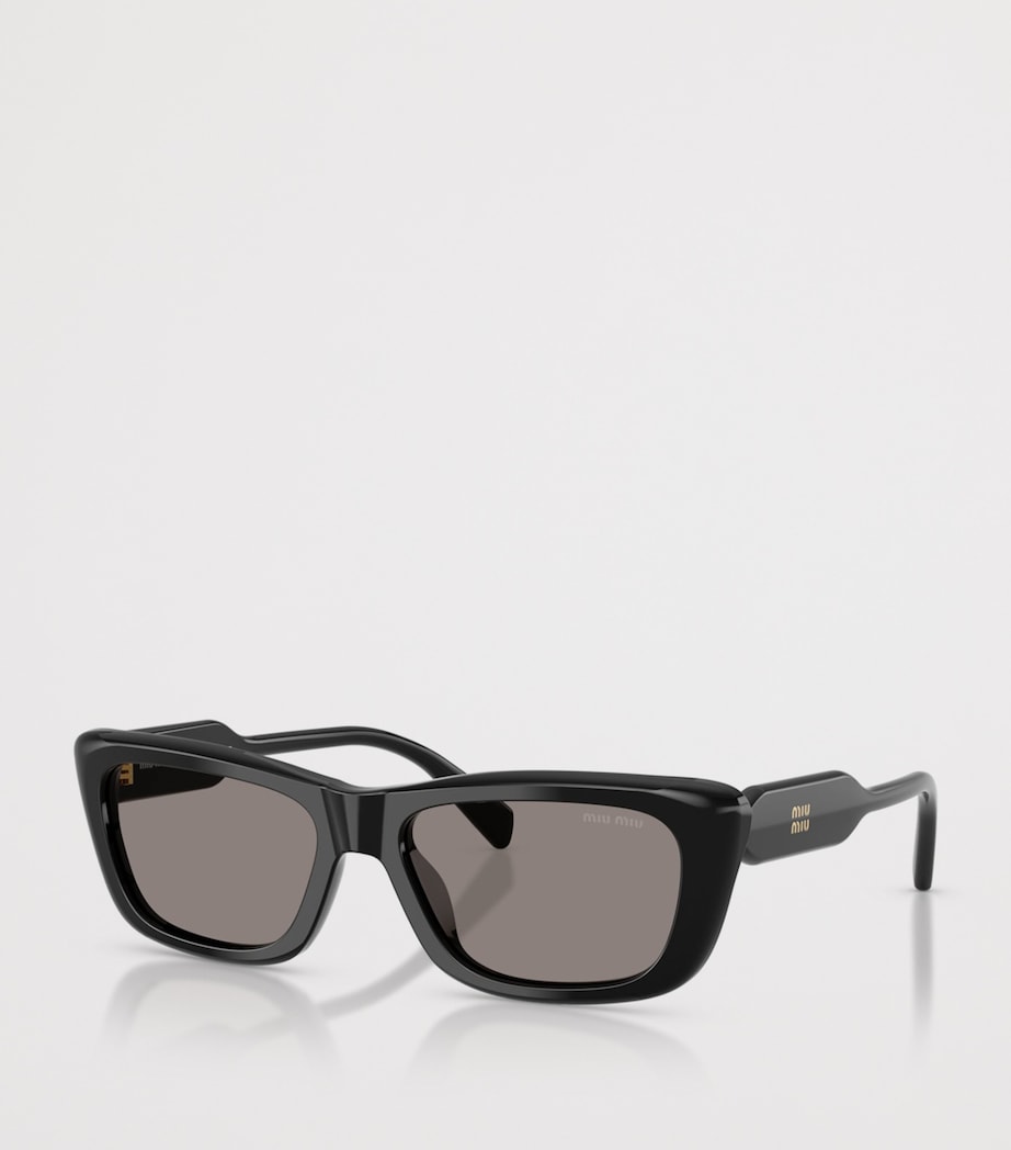 Miu Miu Acetate Rectangle Sunglasses Black Image 2