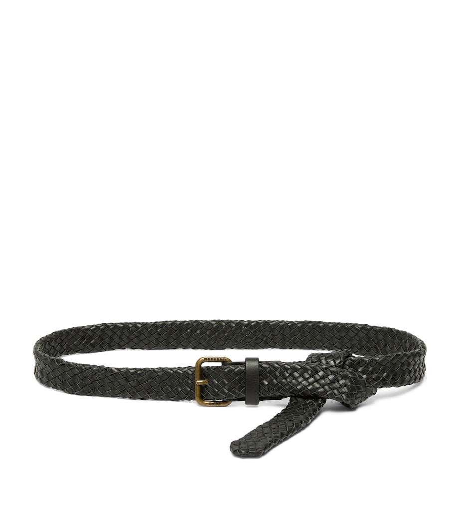 Weekend Max Mara Leather Woven Belt Black Image 1