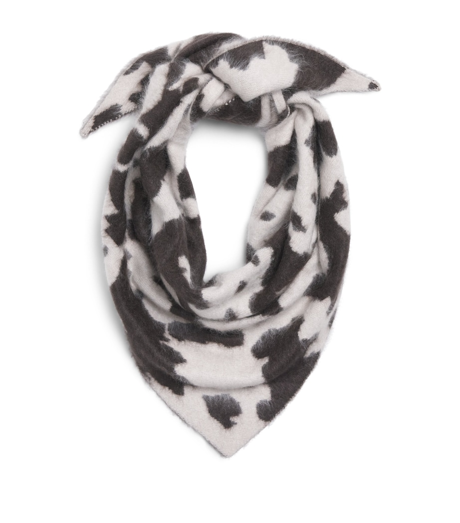 Guest In Residence Cashmere Cow Print Wild Rag Scarf Oatmeal/burnt Cocoa Image 1