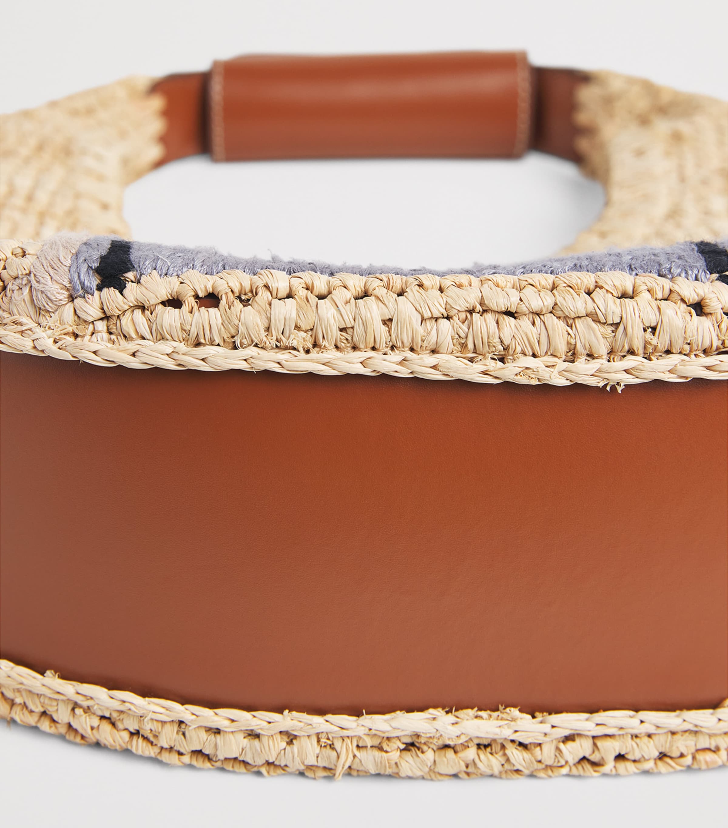 STAUD Raffia Woven Shark Moon Shoulder Bag Grwt Great White Image 5