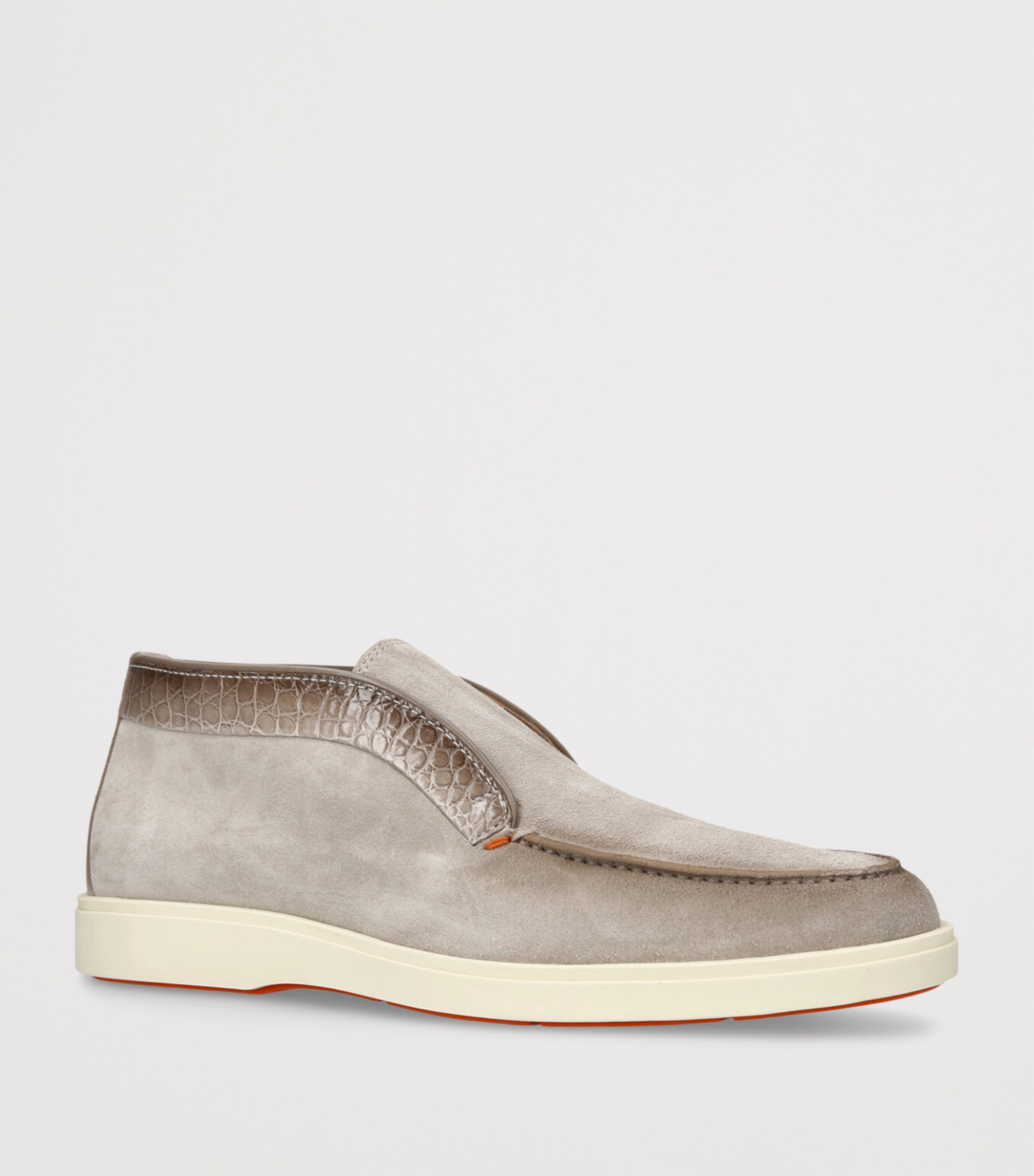 Santoni Suede Detroit Slip-On Sneakers Grey Image 3