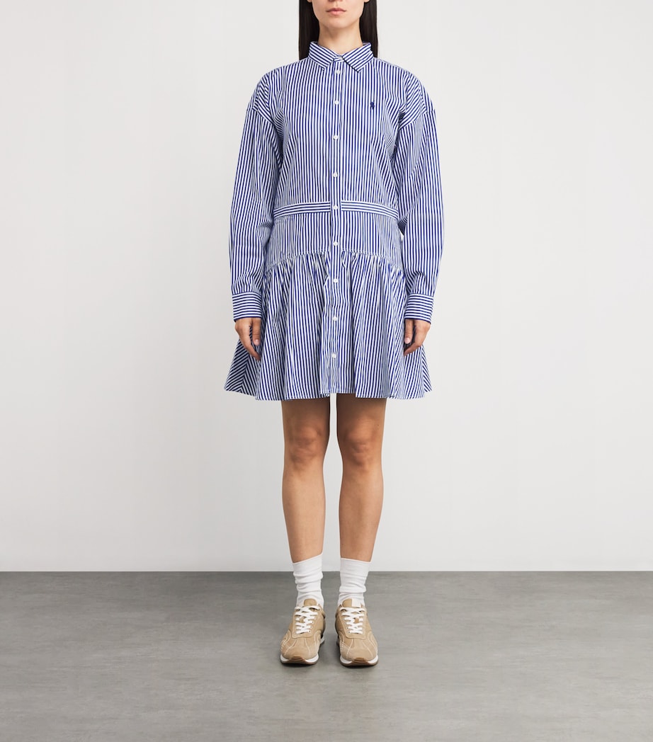 Cotton Stripe Mini Shirt Dress 1936 BLUE/WHITE STRP Image 3