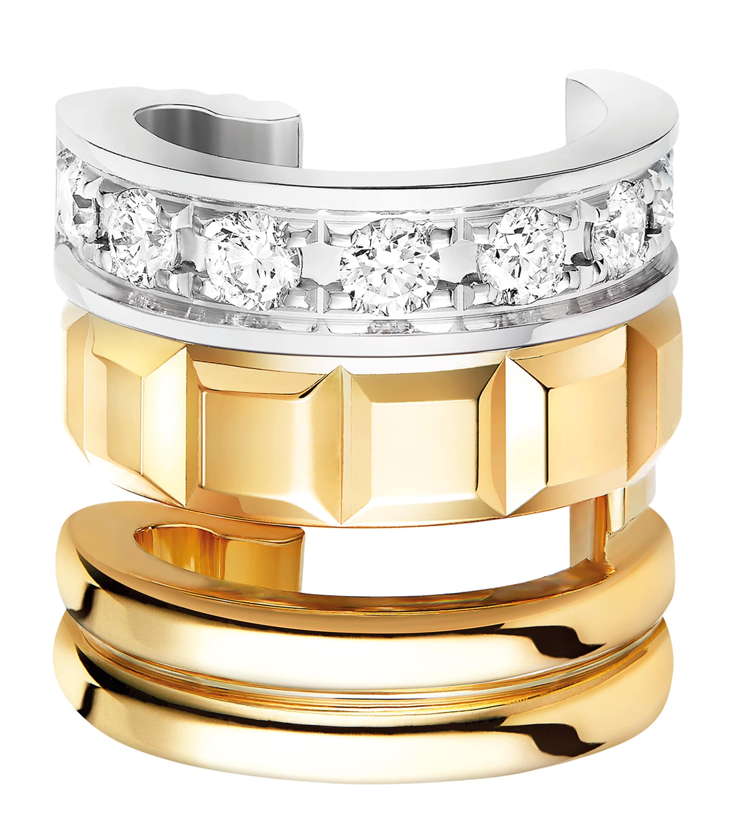 Yellow Gold and Diamond Quatre Radiant Earring GOLD Image 3