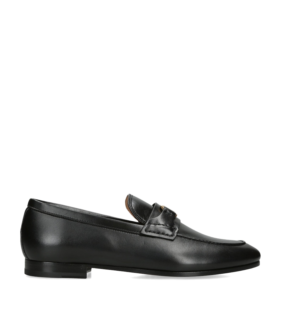 Valentino Garavani Leather VLogo Loafers Black Image 1