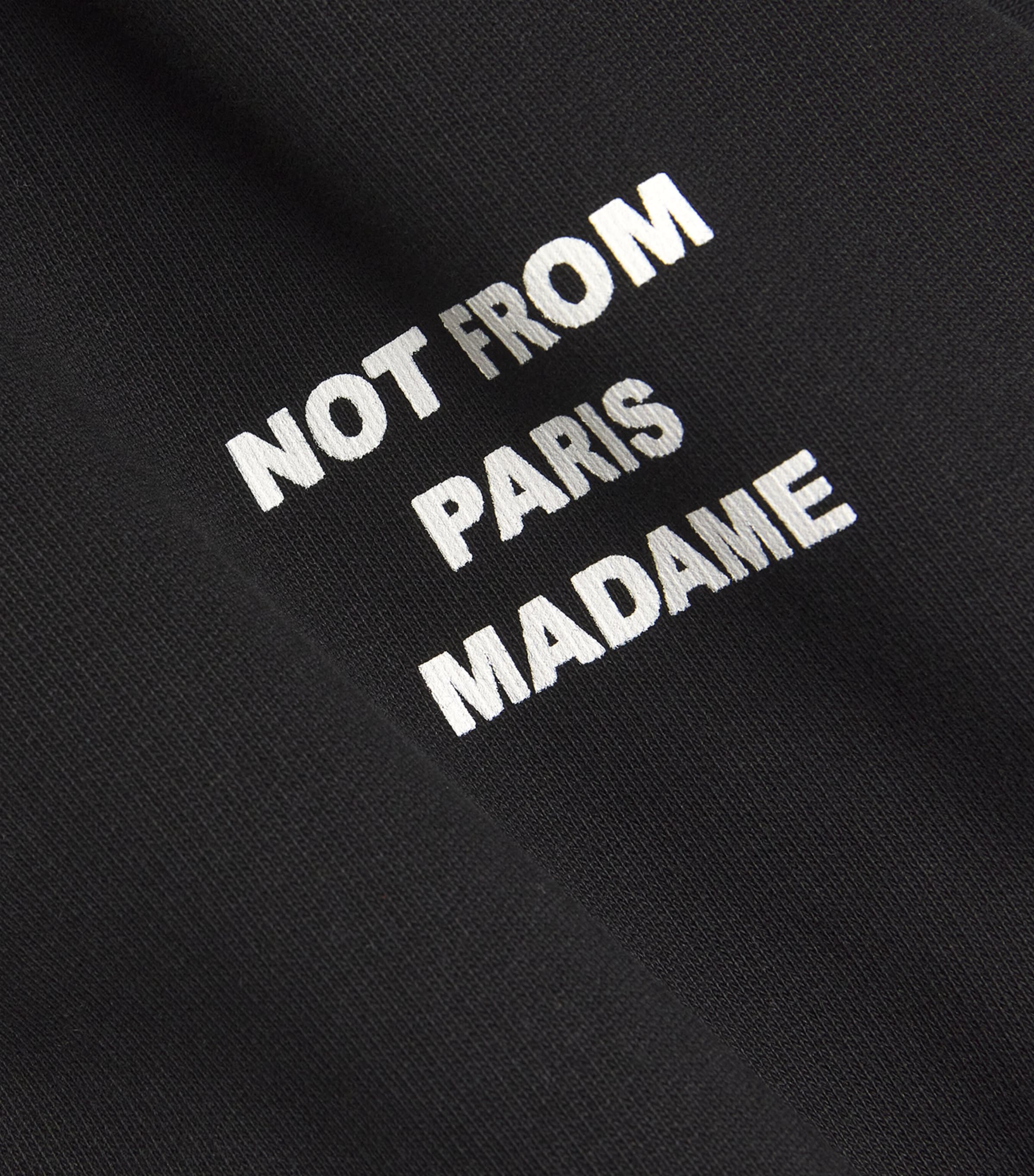 Cotton Slogan Hoodie BLACK Image 5