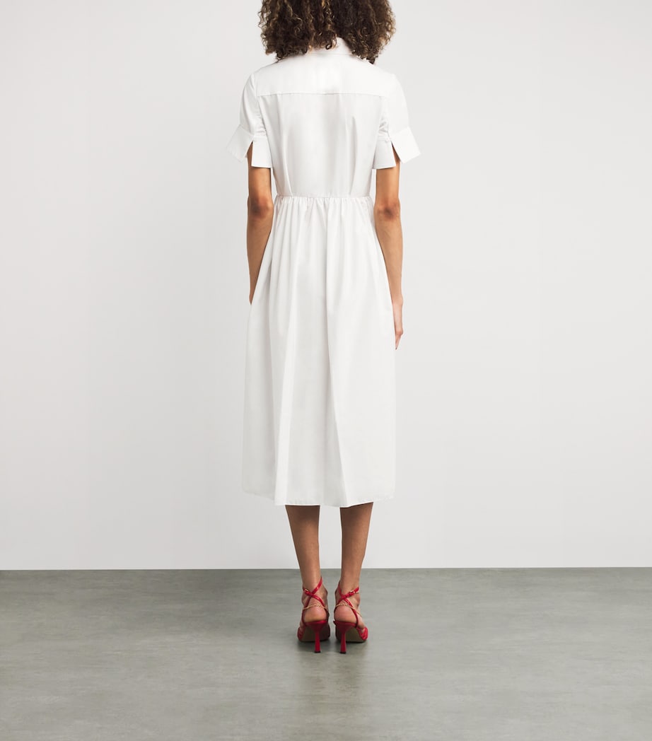 Cotton Embroidered Midi Dress WHITE Image 3