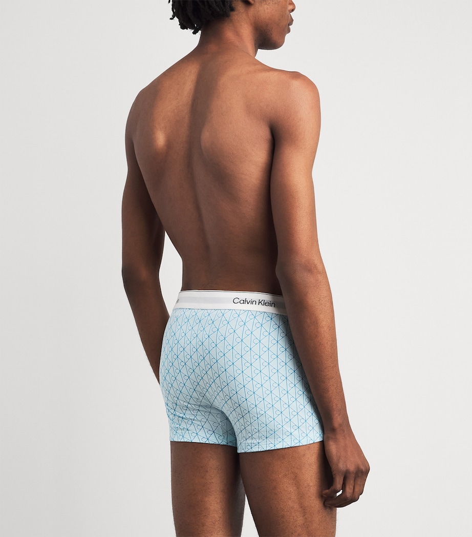Calvin Klein Mens Stretch-Cotton Relaxed Icon Trunks (Pack of 3) Misty Grey/blue Image 3