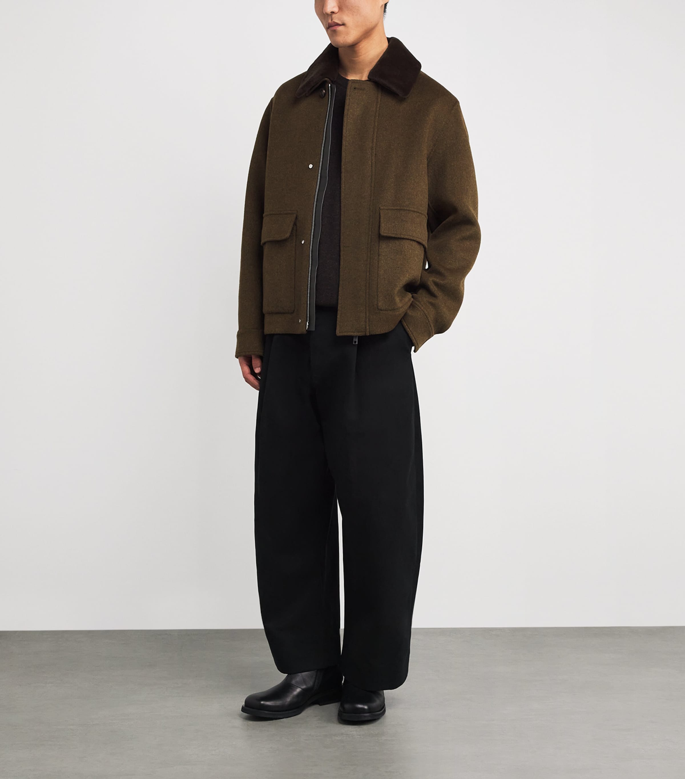 Wool-Cashmere Mink-Collar Jacket B3197 JAISAL Image 2