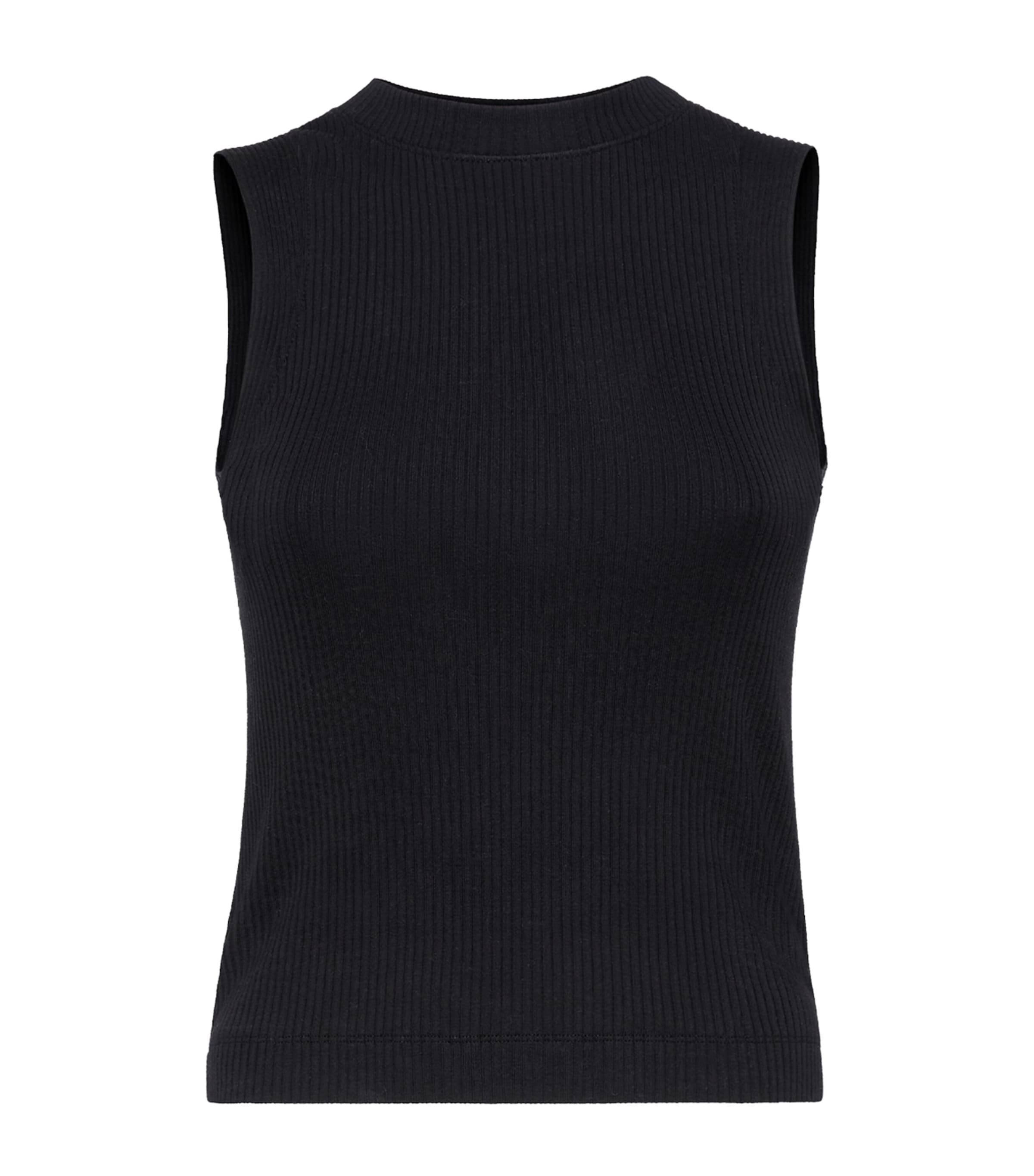 Brunello Cucinelli Cotton Ribbed Tank Top In Black