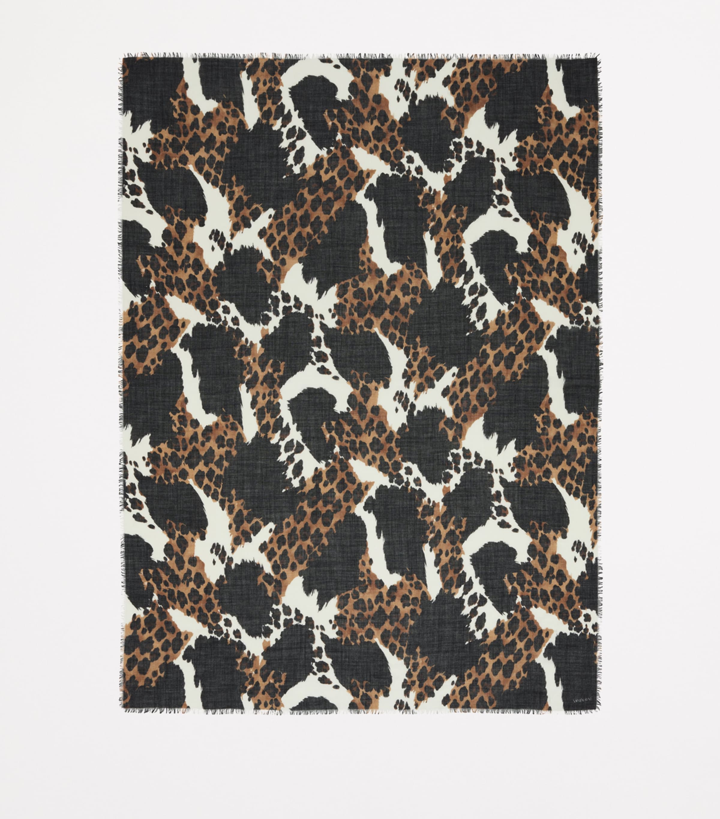 Saint Laurent Wool Animal-Print Stole Image 2
