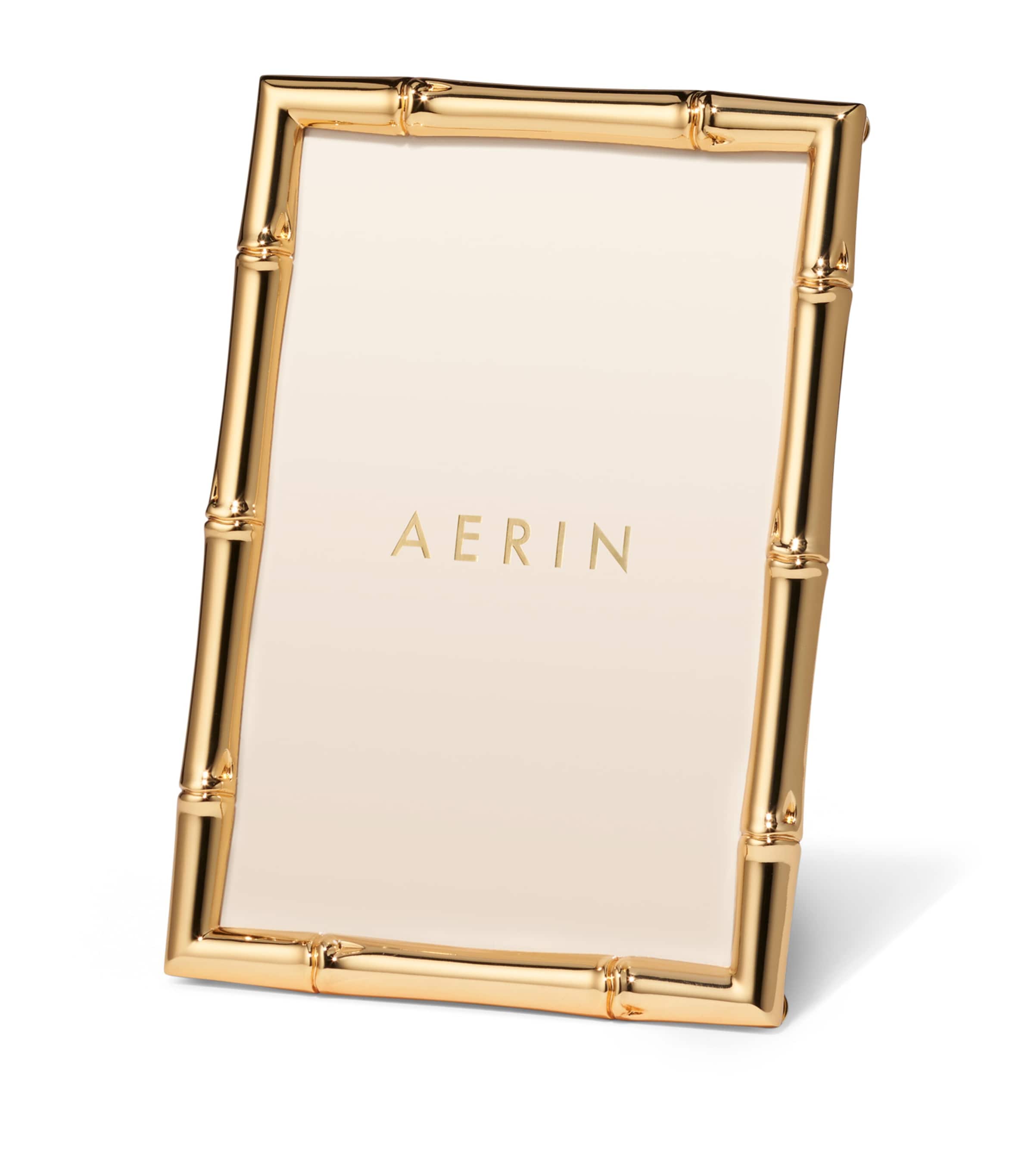 Aerin Brass-Plated Ava Bamboo Photo Frame (4" x 6") Gold Image 1