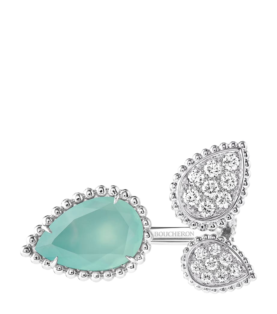 White Gold, Diamond and Aquaprase Serpent Bohème Ring BLUE Image 3